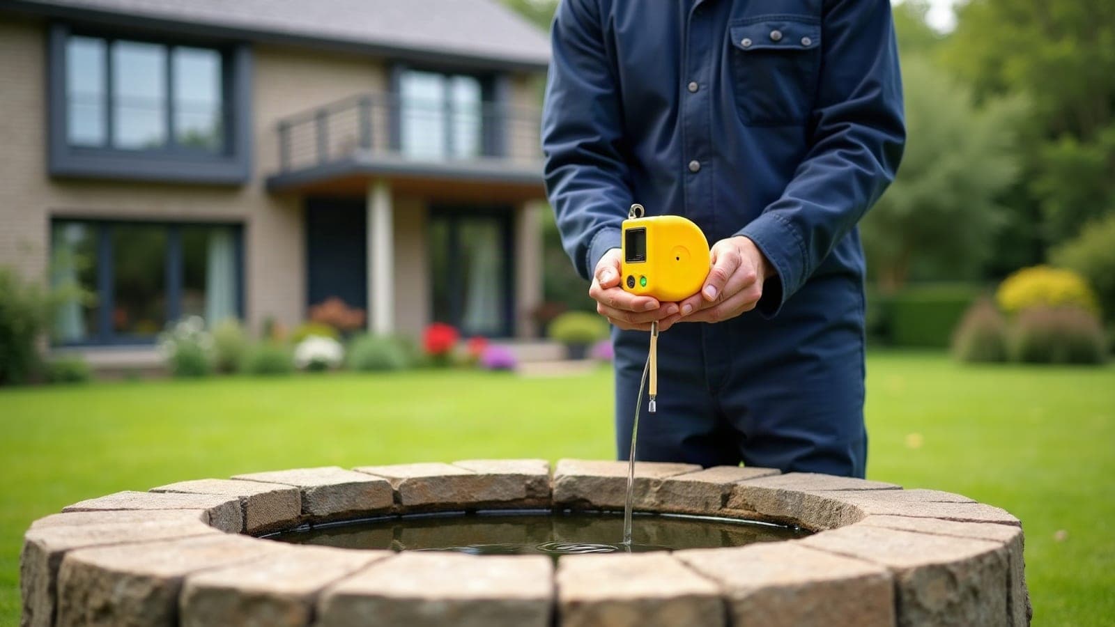 Mesure du niveau d'eau d'un puits existant avec une sonde électrique